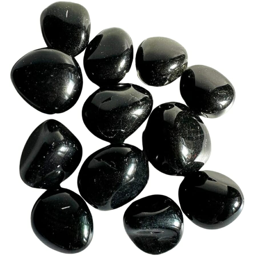Cut and polished obsidian with consistent black color