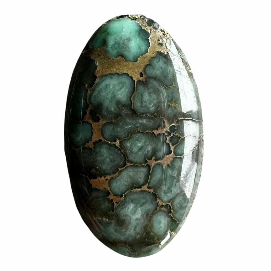 green-blue Damele turquoise cabochon with brown matrix