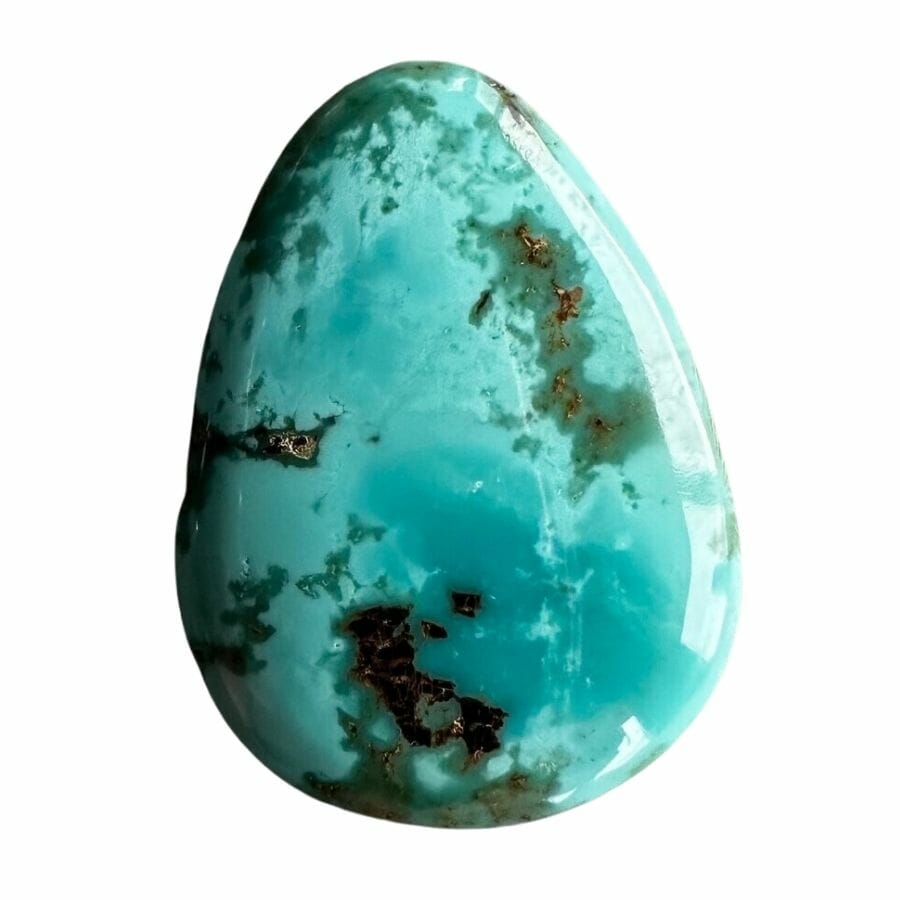 green-blue Fox turquoise cabochon