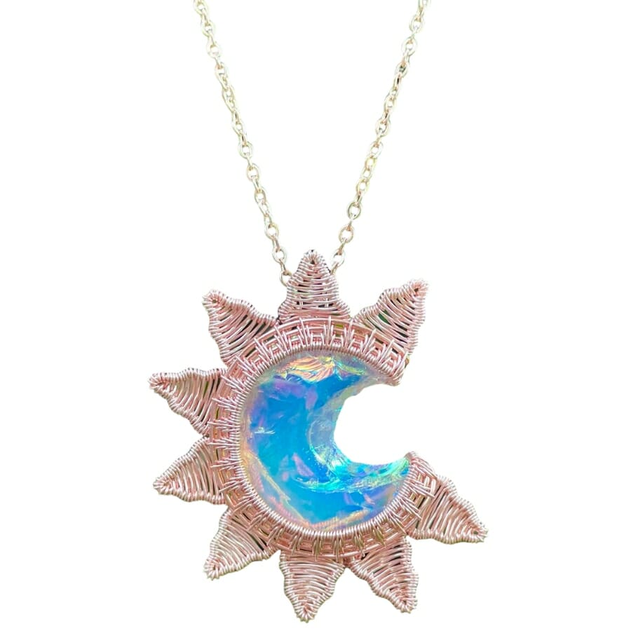 A beautiful sun-shaped pendant with opalite