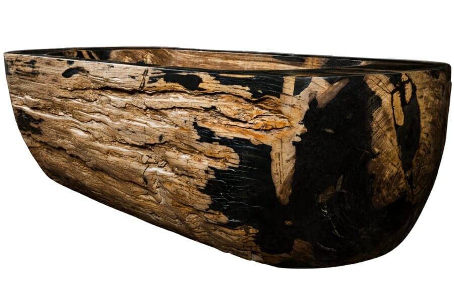 A bathtub carved from a 40,000,000-year old petrified wood