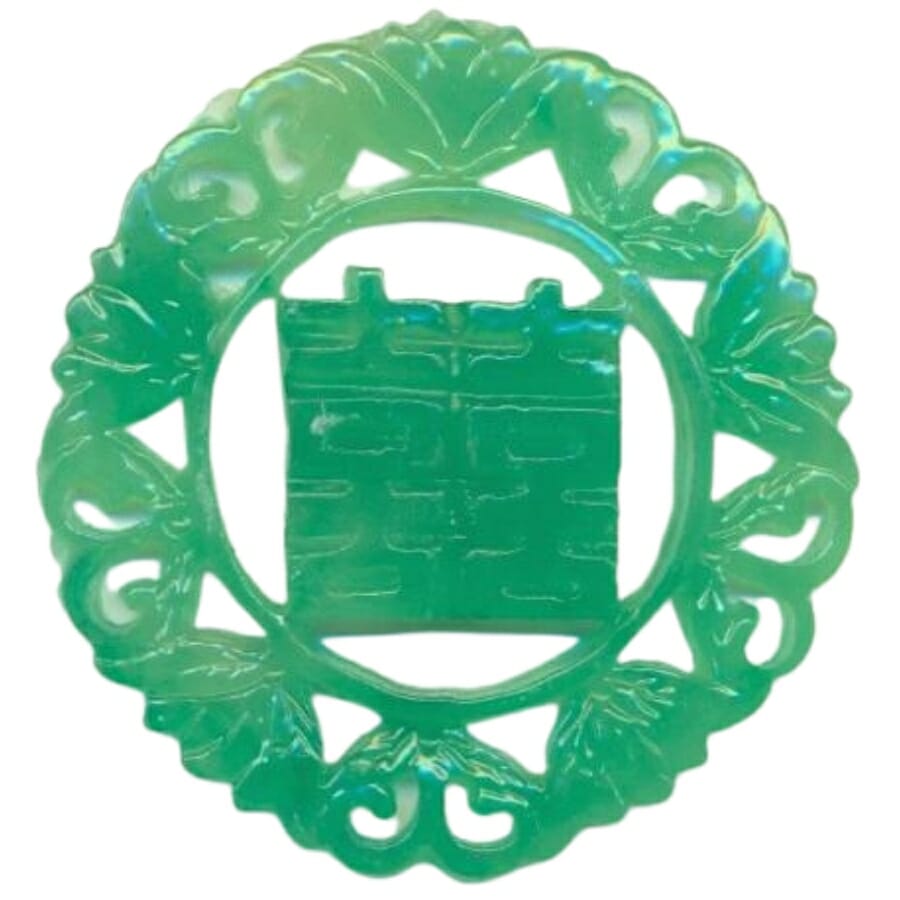 A intricate plastic jade decor