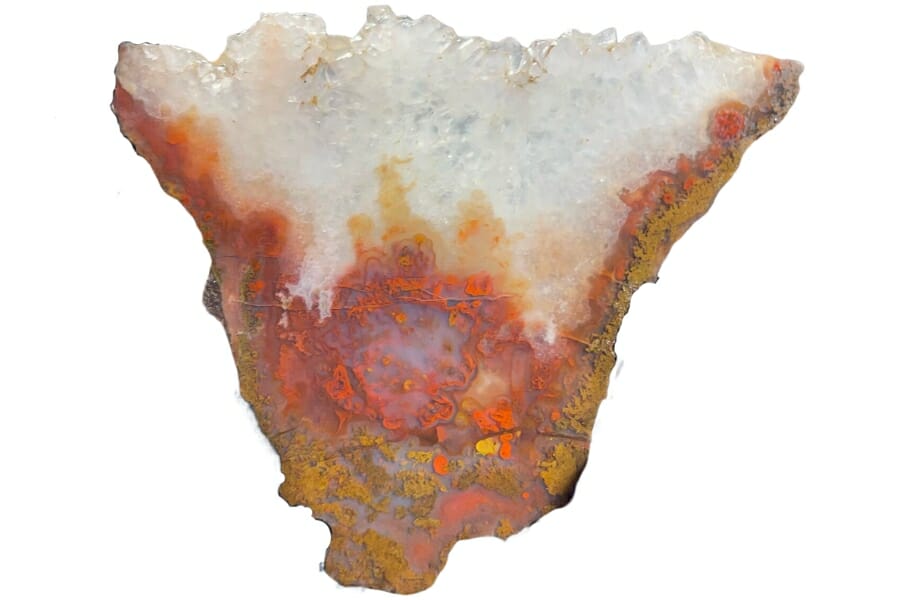A plume agate with vivid inclusions that look like soft paintbrush strokes