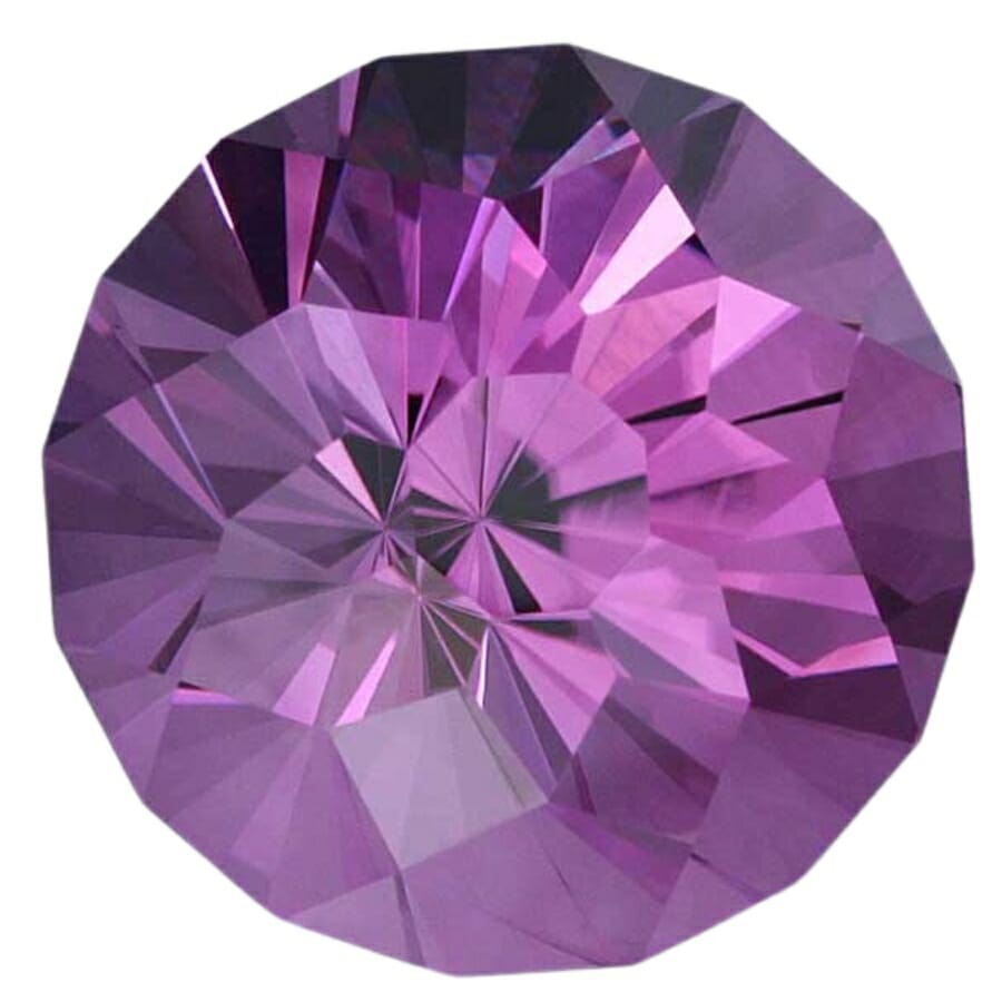 A stunning and elegant polished amethyst gemstone with mesmerizing crystal patterns