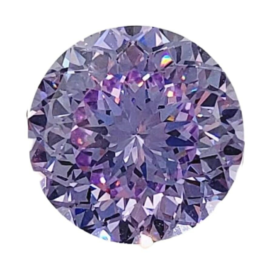 A mesmerizing polished purple cubic zirconia gemstone