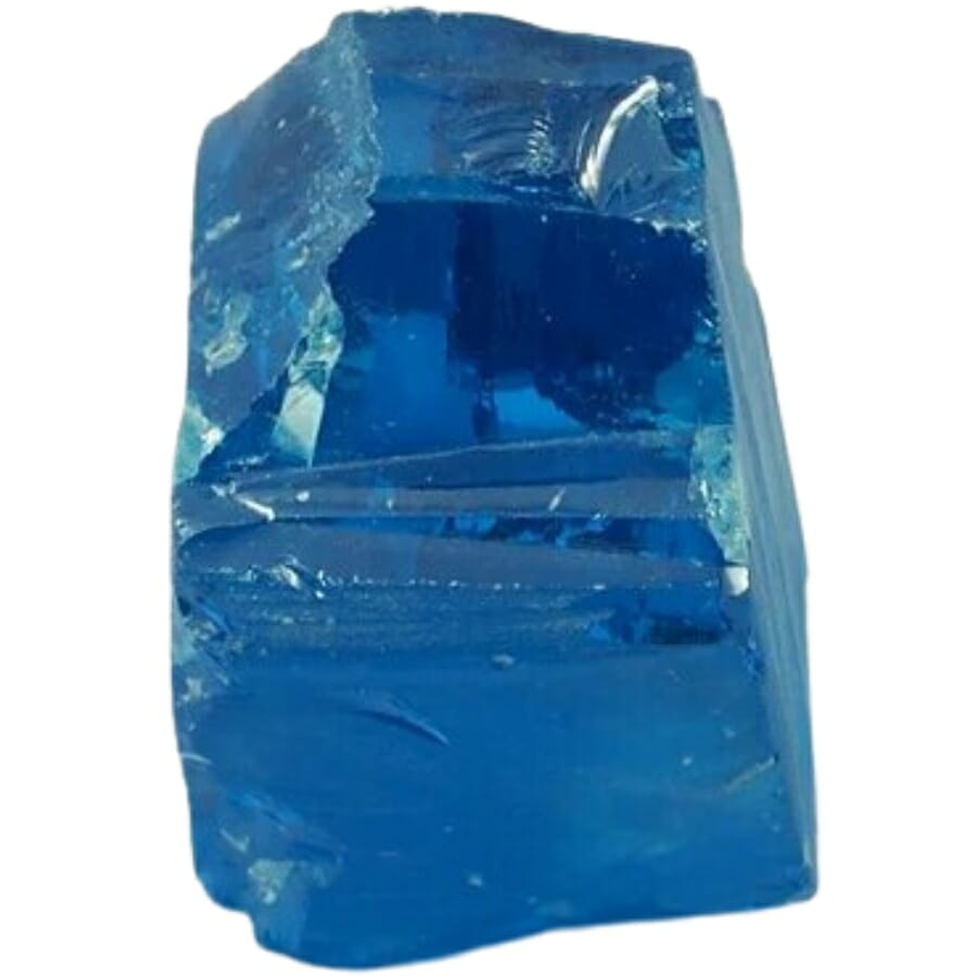 A very transparent raw blue cubic zirconia