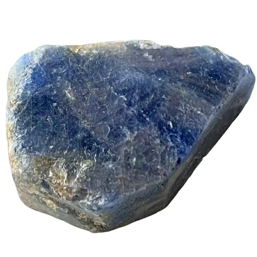 A gorgeous chunk of raw sapphire with a textured surface