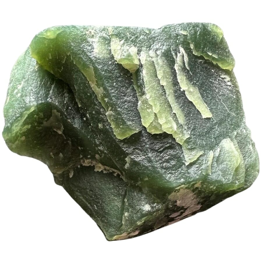 A beautifully texturized natural raw jade