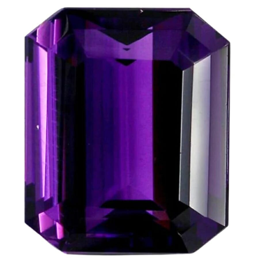 An elegant square-cut amethyst gemstone
