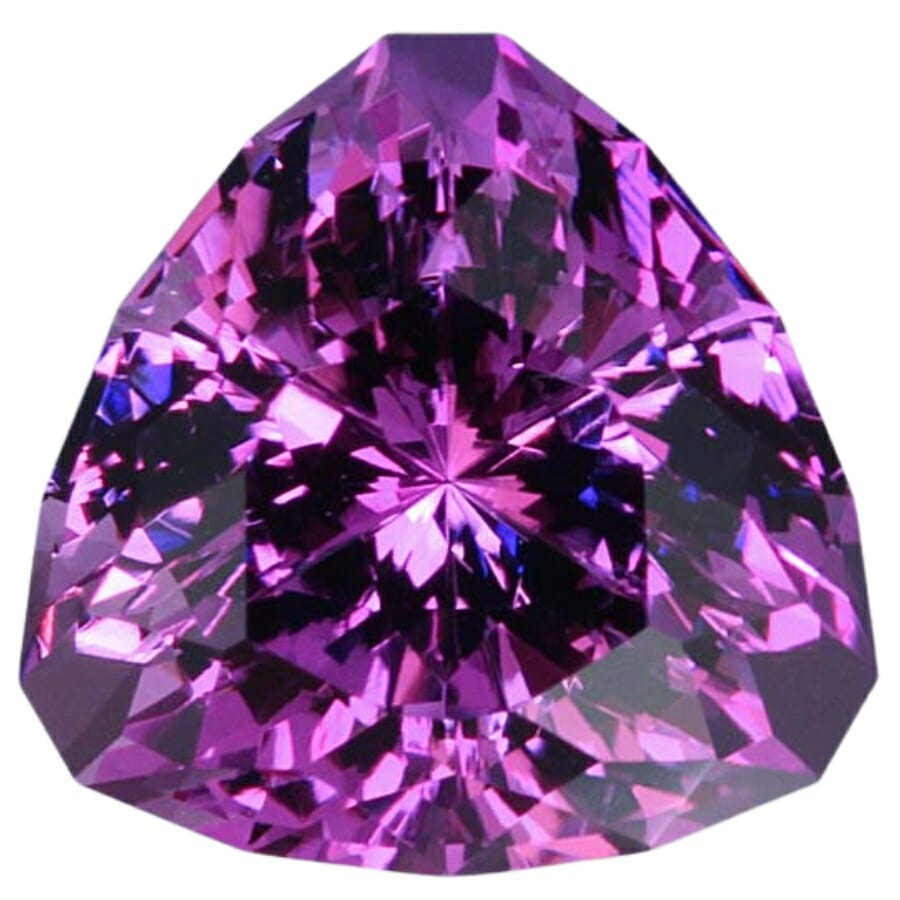 A mesmerizing polished amethyst crystal with a beautiful shape