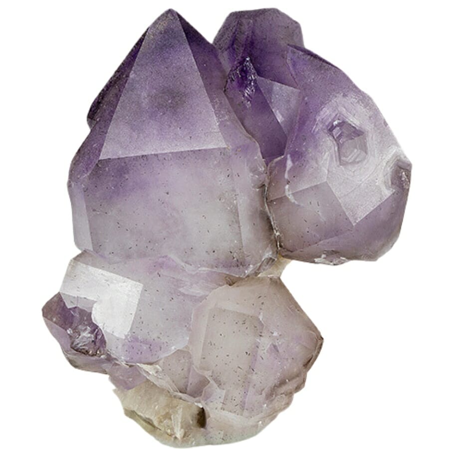 A uniquely shaped raw amethyst crystal