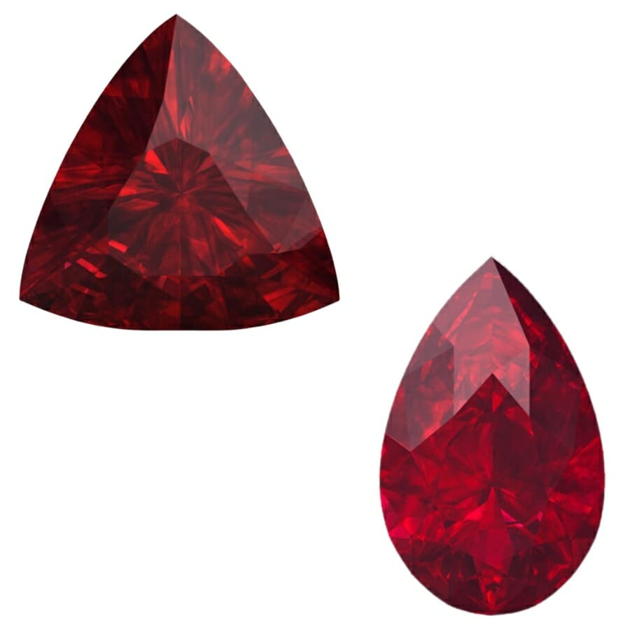 Stunning red diamond and ruby gemstones with smooth surfaces 