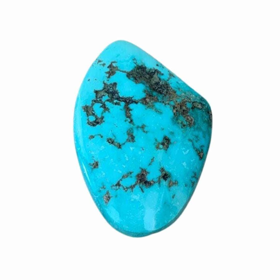 sky blue turquoise cabochon with black matrix