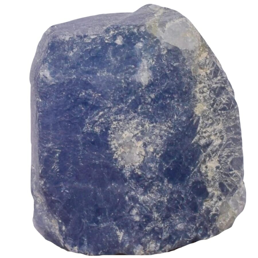 A wonderful rough sapphire slice with white streaks and spots