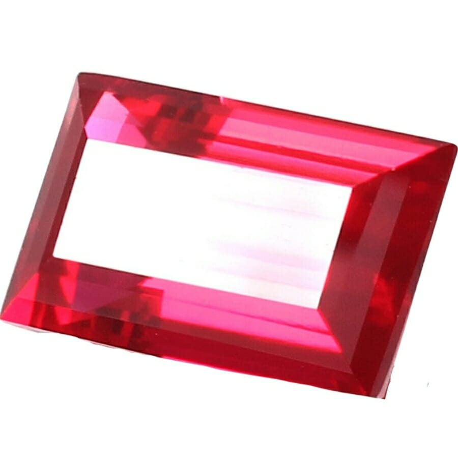A spectacular rectangular shaped ruby with lined patterns