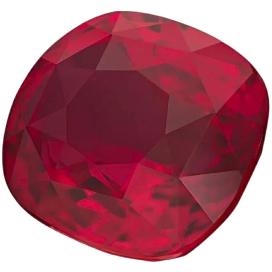 A radiant ruby gem with a gorgeous crystal pattern