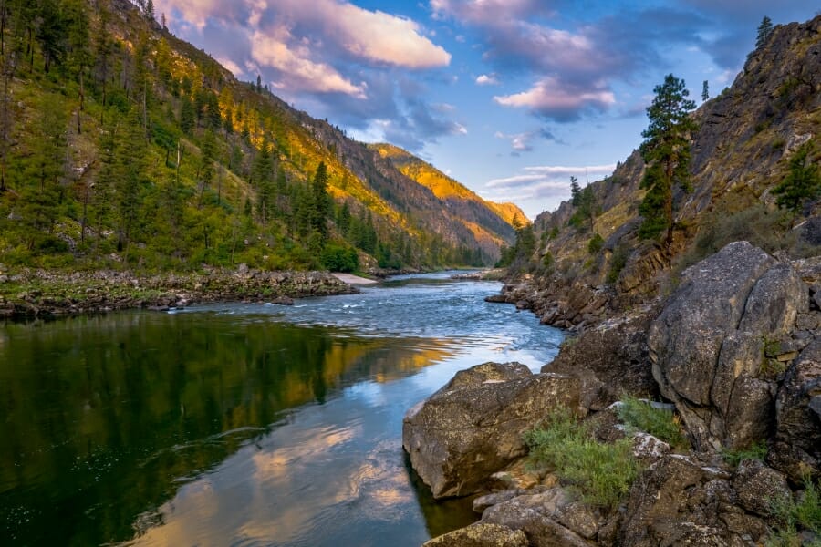 Breathtaking view of the Salmon River and its surrounding landscapes