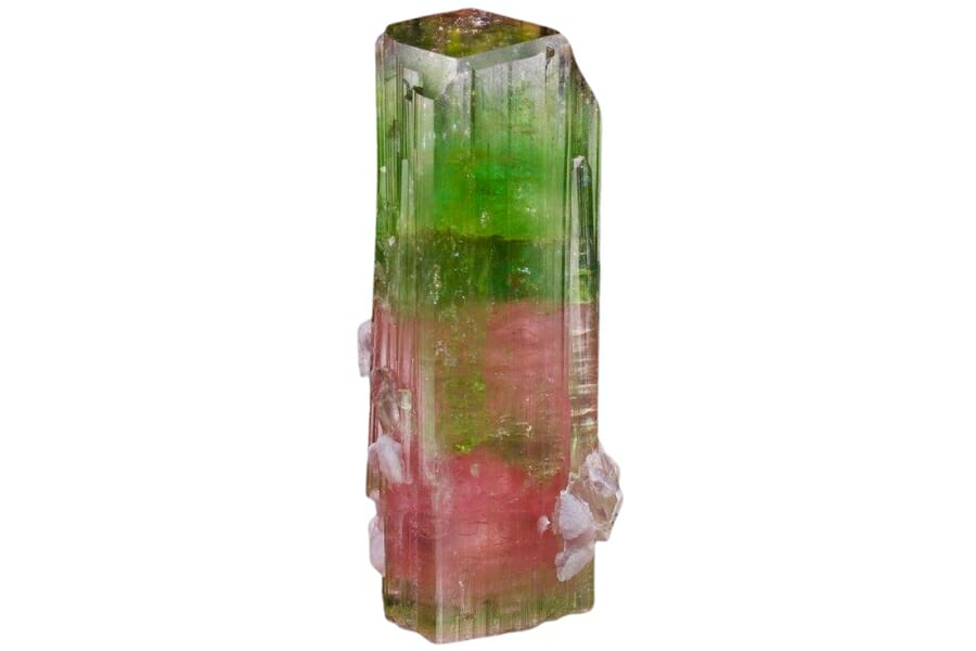 Elbaite tourmaline with visible striations