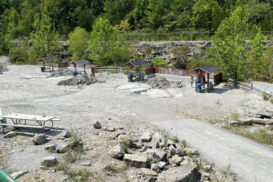 An area at the Sylvania Fossil Park where you can find fossils