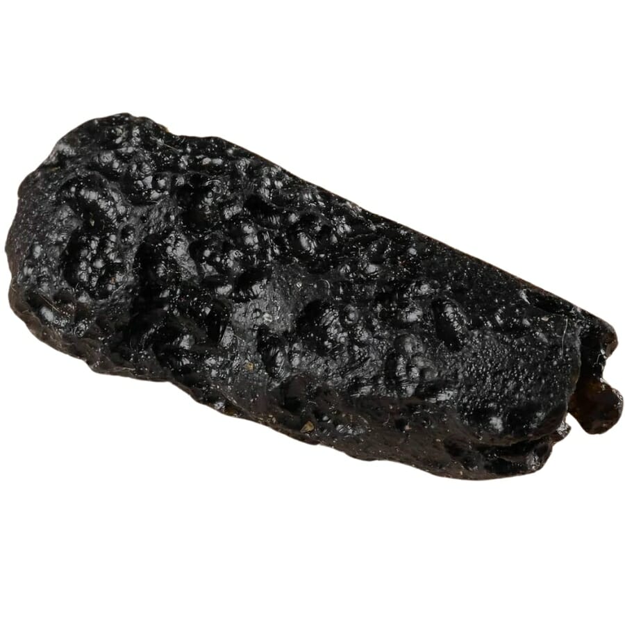 Close-up look at a tektite with visible pits