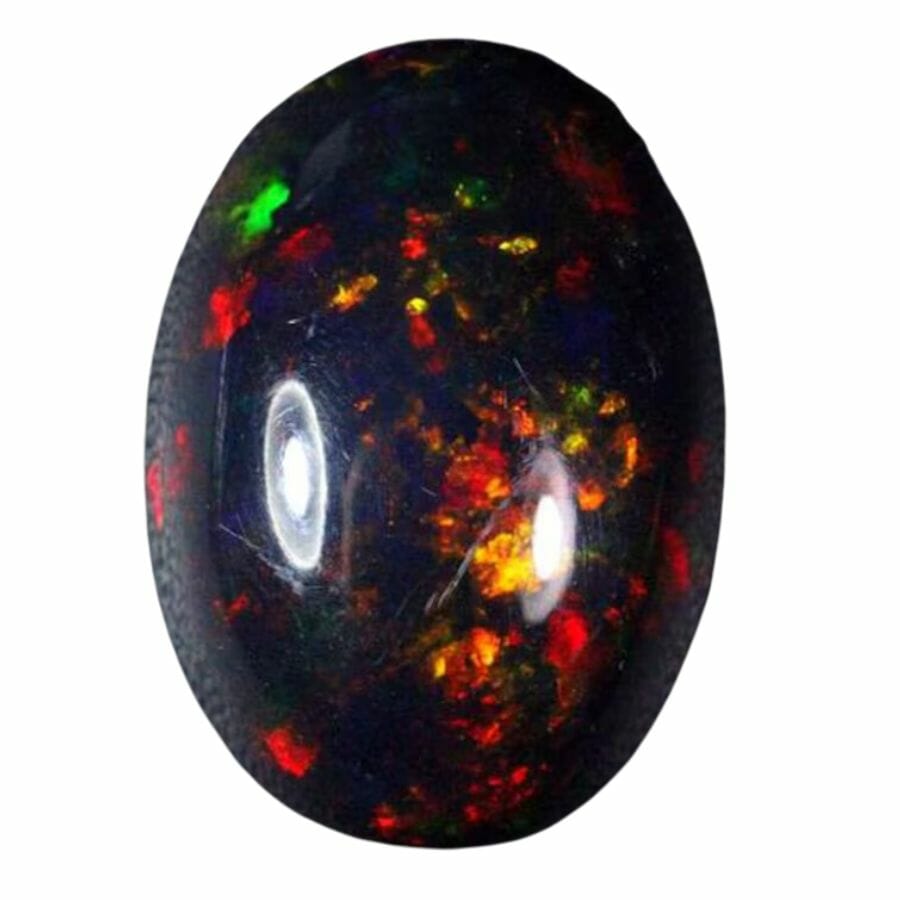 oval black opal cabochon