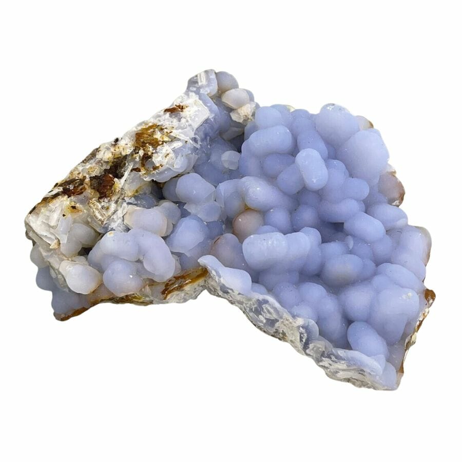 pale blue botryoidal chalcedony on a rock