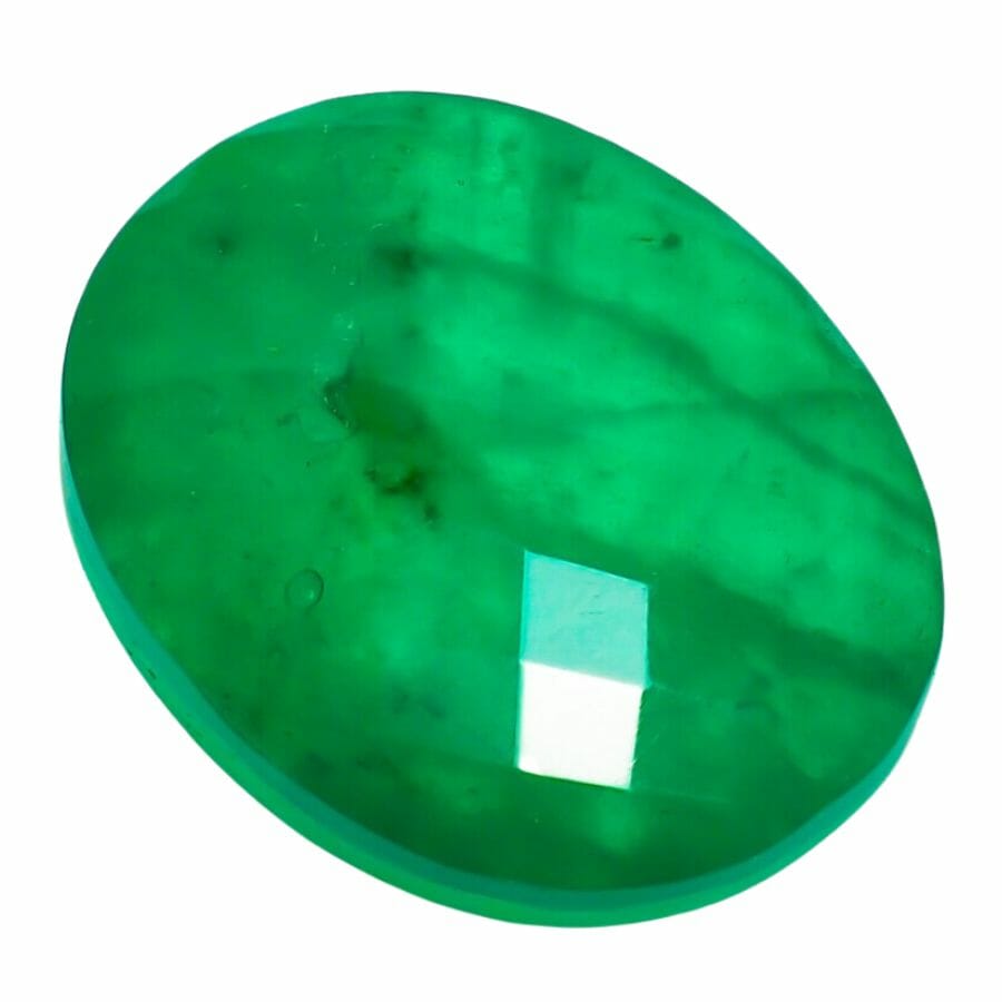 faceted oval emerald doublet