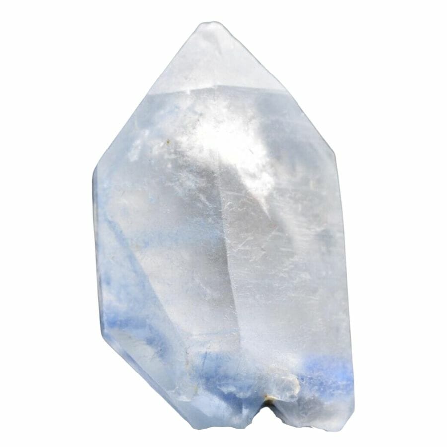 translucent white quartz with blue dumortierite inclusions