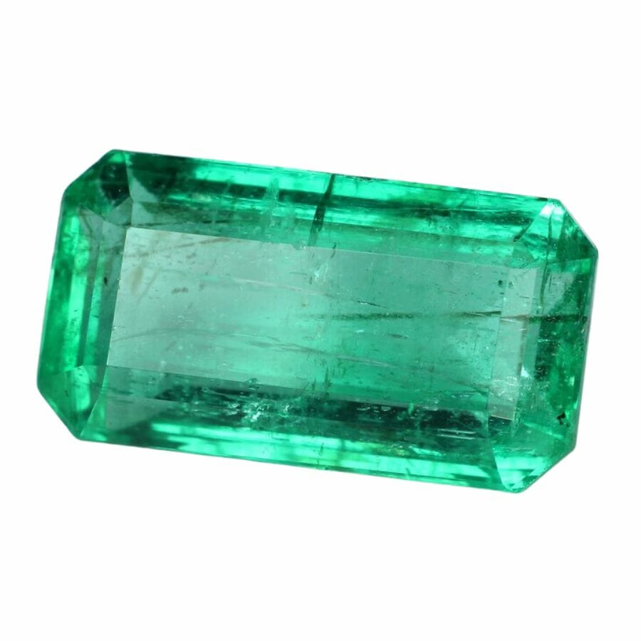 green elongated octagonal emerald