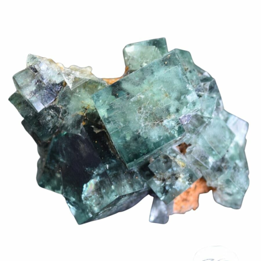 blue-green cubic fluorite crystal cluster