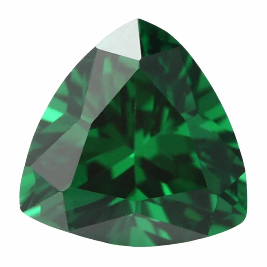 deep green trillion cut cubic zirconia