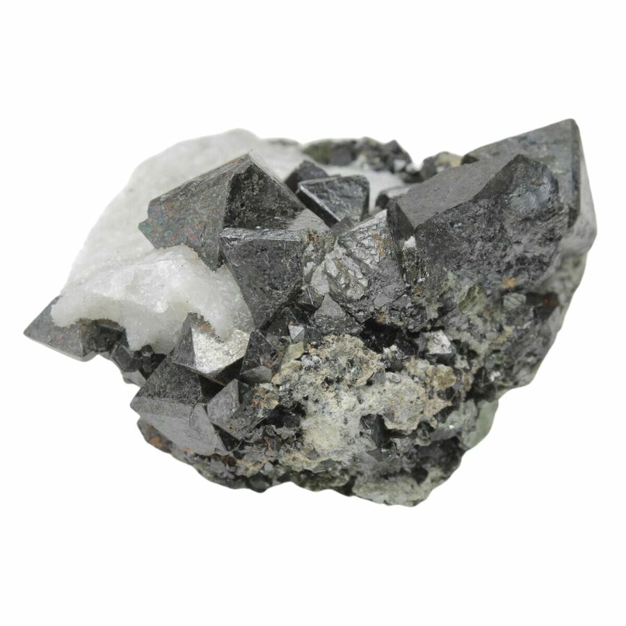 gray magnetite crystal cluster
