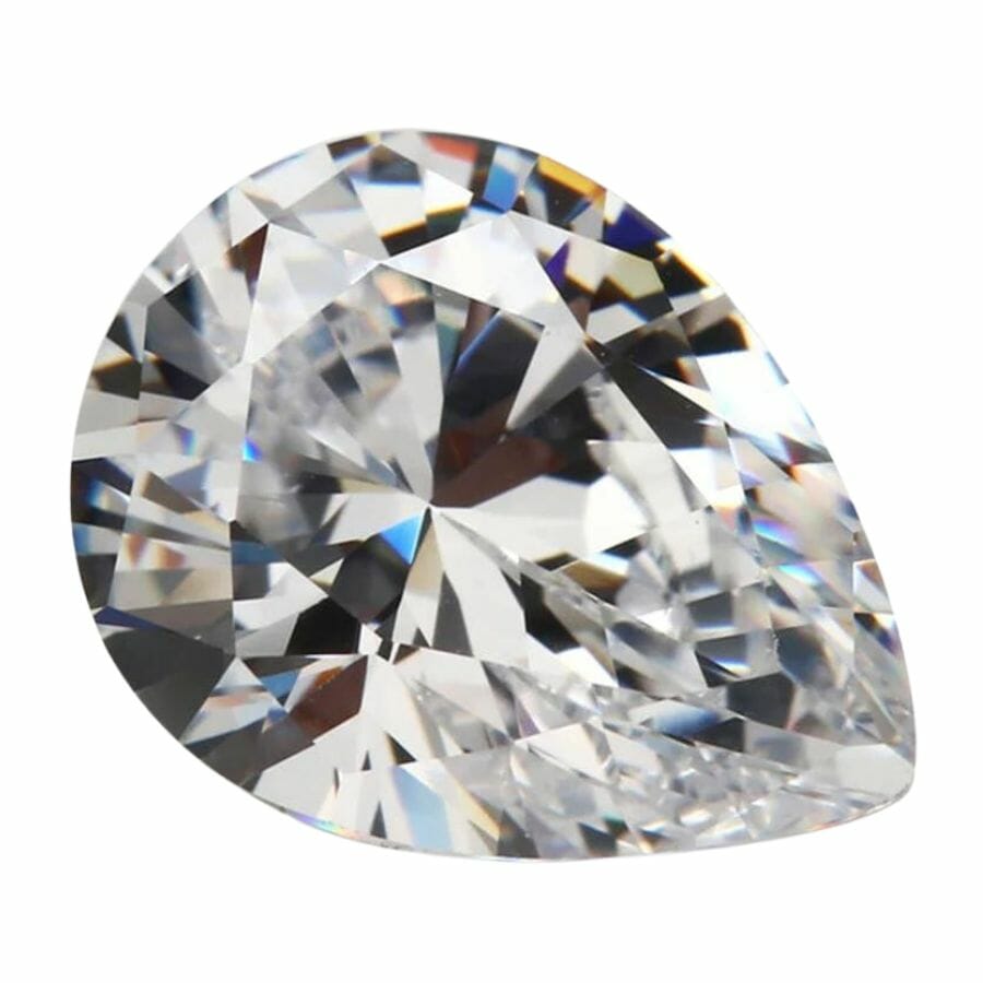 colorless pear cut moissanite