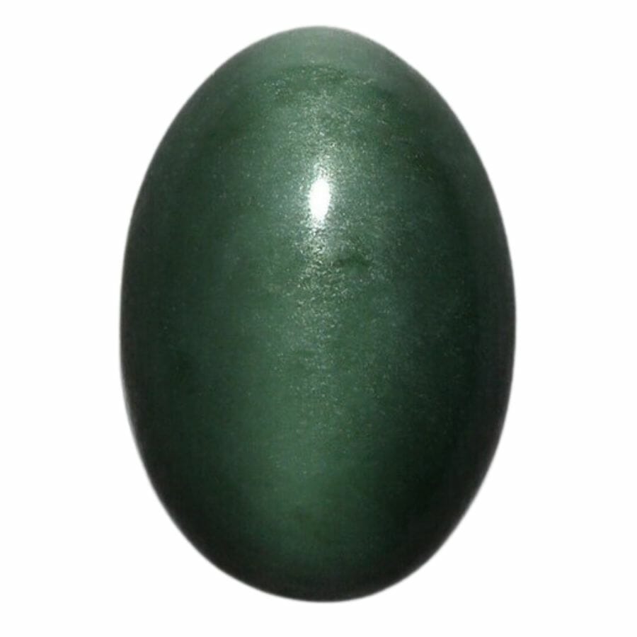 deep green oval nephrite cabochon