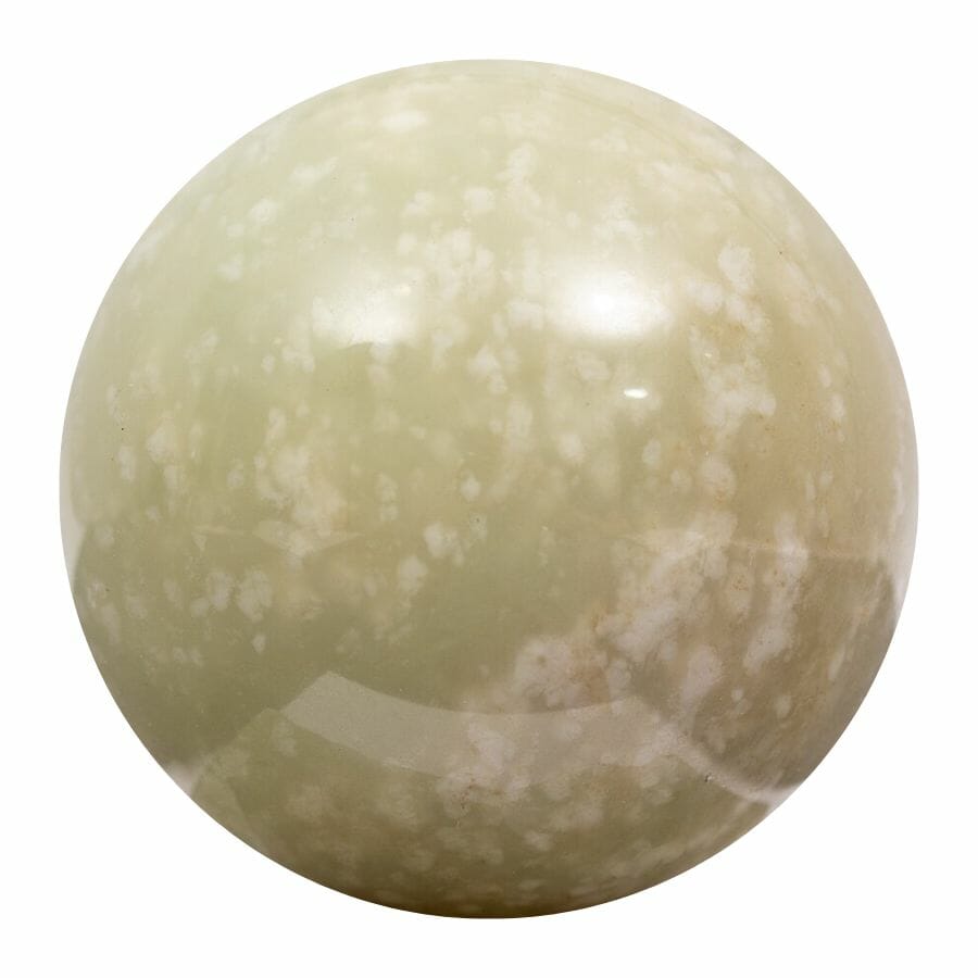 polished cream-colored nephrite sphere