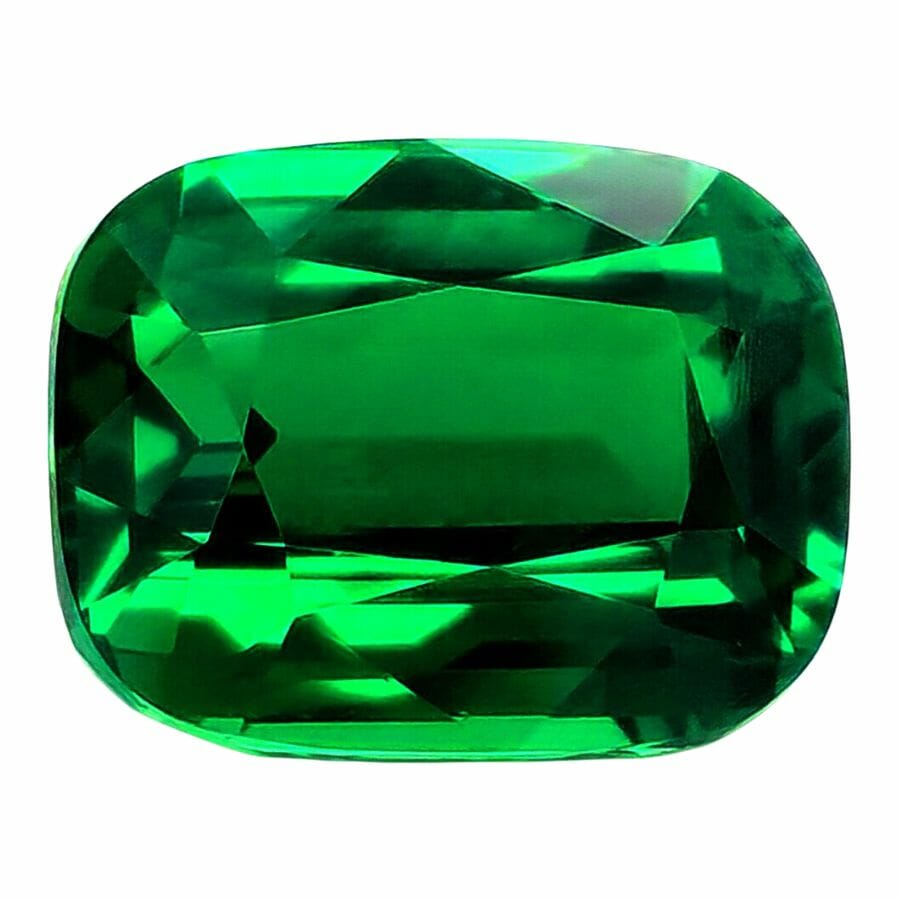 eye-clear cushion cut bright green tsavorite