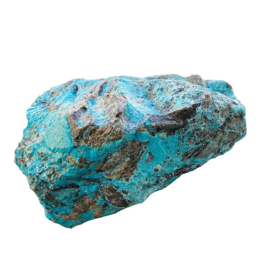 sky blue turquoise crust on a rock