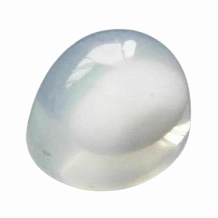 clear and colorless jelly opal with an opaque center