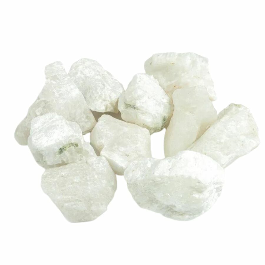 several chunks of white moonstone