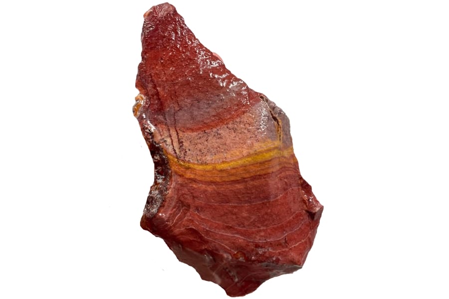 A beautiful agate showing sublime bands of white, red, and orange