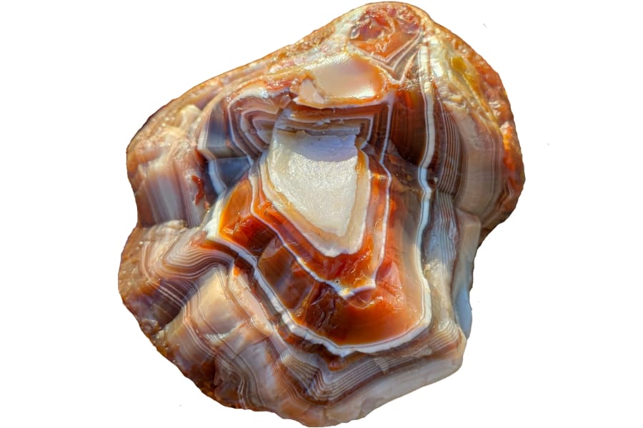 A rough Lake Superior agate showing interesting banding