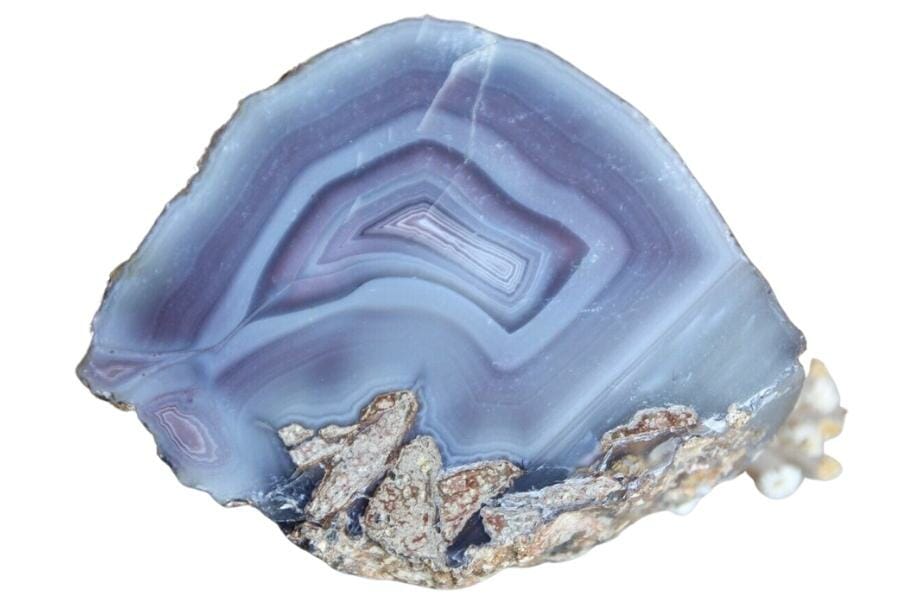 A gorgeous agate geode with pretty purple and blue hues