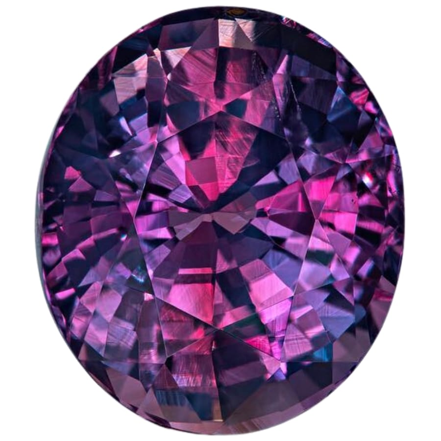 An elegant alexandrite polished stone with pink and purple hues