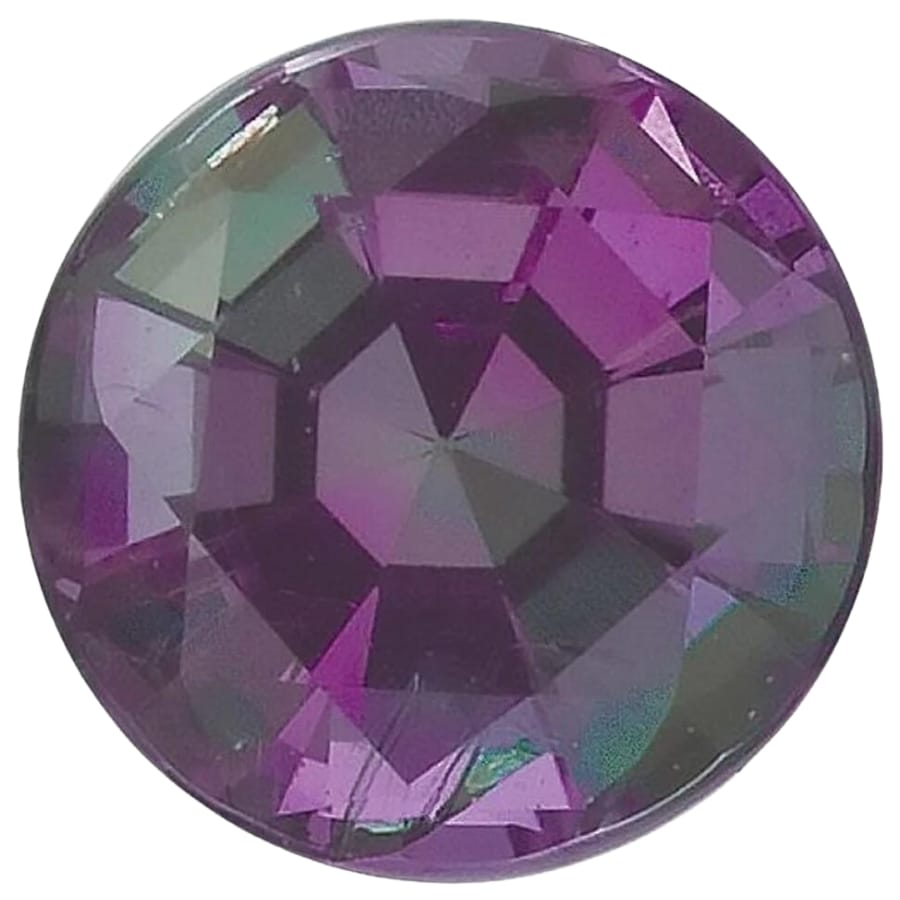 A gorgeous round-cut alexandrite gemstone