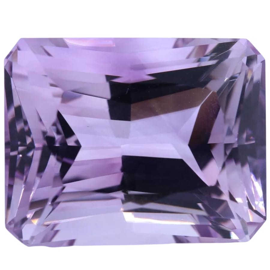 A stunning lilac purple square-cut amethyst gemstone