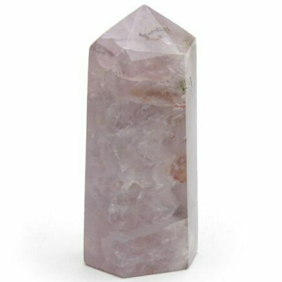 A lilac-colored amethyst crystal tower