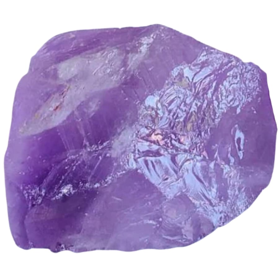 A dainty light purple amethyst rough stone