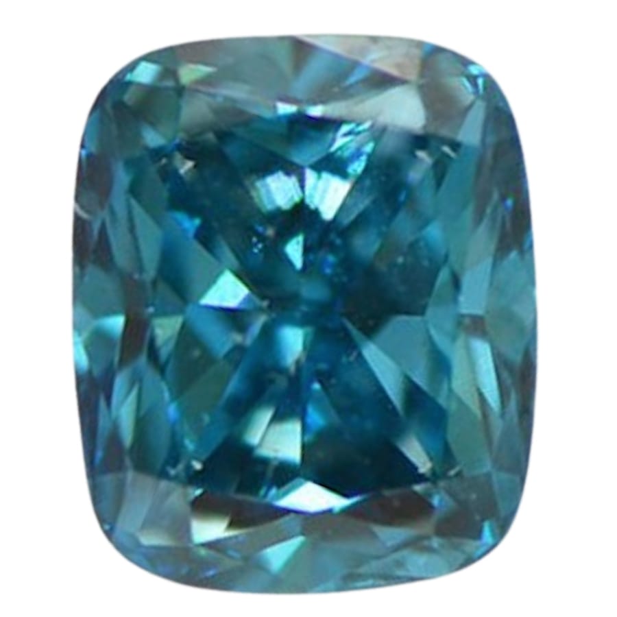 A uniquely shaped blue diamond gemstone
