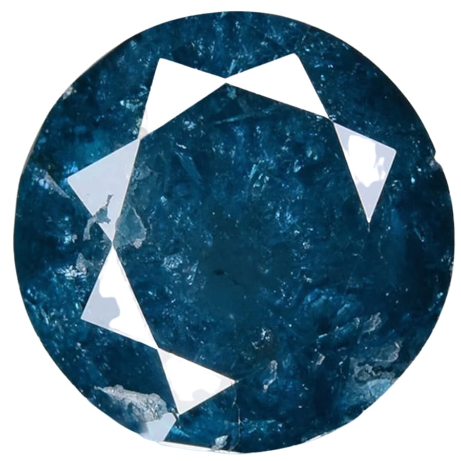 A gorgeous round cut polished blue diamond crystal