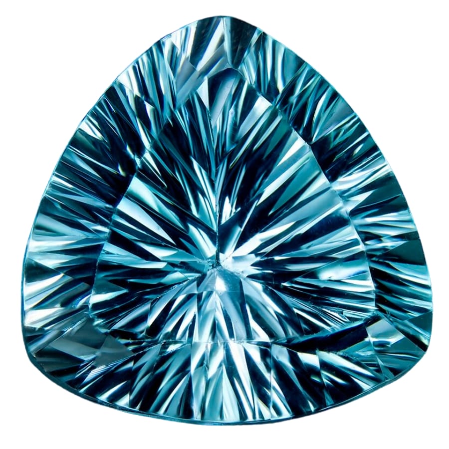 A majestic and luxurious polished and cut blue topaz gem